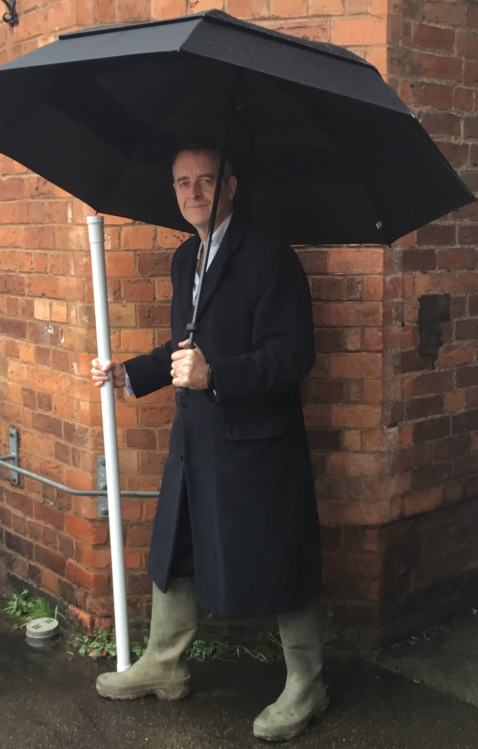 Flood insurance - man with umbrella